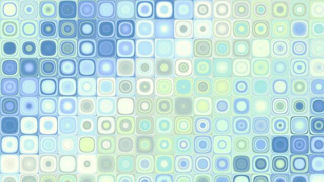 Transform from squares to circles. Seamless loop abstract motion background. Abstract polka dot footage.