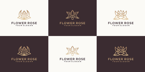 Fototapeta na wymiar collection off luxury rose logo