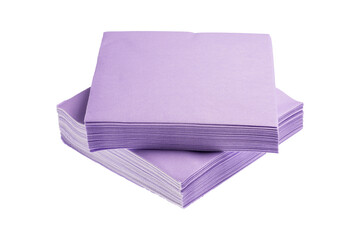 Tovaglioli shade lilla fotografati sfondo bianco
