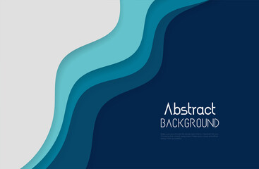 Abstract papercut blue Background template design, Abstract design of vector realistic relief, abstract background template for website banners, flyers, presentations. covers.