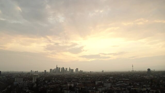 Scenic cityscape view, Frankfurt, Hesse, Germany