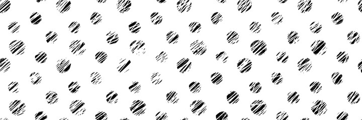 Obraz premium Vector design, banner. Shapeless circles and dots of different sizes, hand drawn.