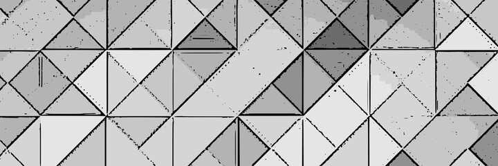 Abstract geometric background, banner. Vector design, grayscale.