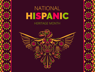 National Hispanic Heritage Month celebrated from 15 September to 15 October USA. Latino American poncho ornament vector for greeting card, banne
