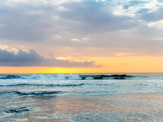 Amazing sunset view on Indian ocean at Bali, Indonesia
