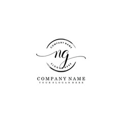 NG Initial handwriting logo template vector