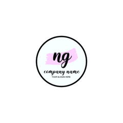 NG Initial handwriting logo template vector