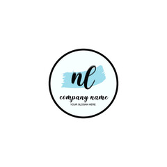 NL Initial handwriting logo template vector