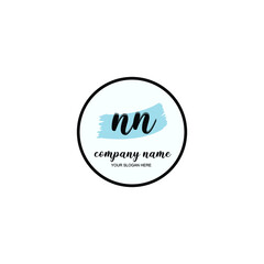 NN Initial handwriting logo template vector