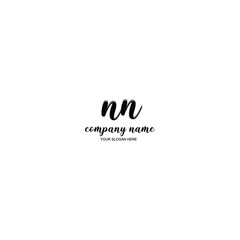 NN Initial handwriting logo template vector