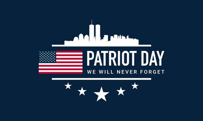 Patriot Day Background With New York City Silhouette.