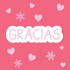 thank you in spanish concept- vector illustration