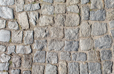 old cobblestone road pavement texture