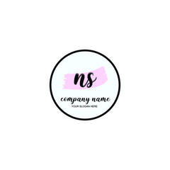 NS Initial handwriting logo template vector