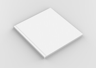 Front View Template of white blank catalog on gray background.