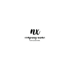 NX Initial handwriting logo template vector