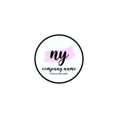 NY Initial handwriting logo template vector