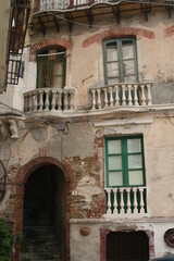 old building in an alley in the old town of agricola, cilento national park, salerno province,...