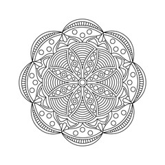 Mandala for coloring book. Round pattern with decorative elements. Decoration for book, design, illustration, games, relax and meditation.