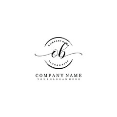 OB Initial handwriting logo template vector