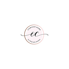 OC Initial handwriting logo template vector