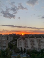 sunset over the city
