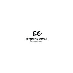 OE Initial handwriting logo template vector