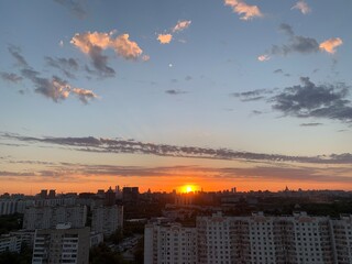 sunset in the city