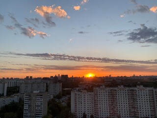 sunset in the city
