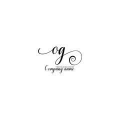 OG Initial handwriting logo template vector