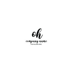 OH Initial handwriting logo template vector