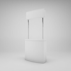 Event stand mockup on color background