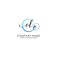 OL Initial handwriting logo template vector
