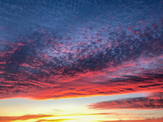 Spectacular magenta and orange sunset cloudscape