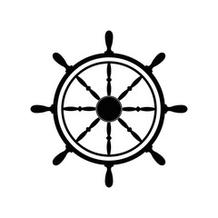 Nautical icon, ship steering wheel 