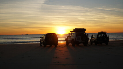 Fototapeta premium Sunset over the ocean at Cable Beach near Broome, Western Australia.