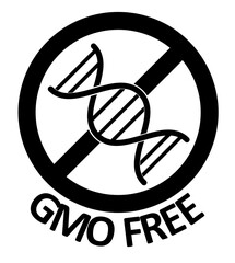 gmo free vector icon badge for packaging natural image no genetically modified