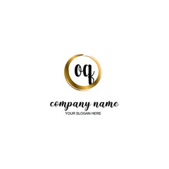 OQ Initial handwriting logo template vector