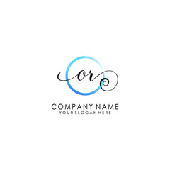 OR Initial handwriting logo template vector