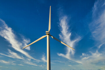 wind turbine against blue sky