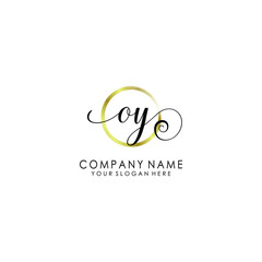 OY Initial handwriting logo template vector