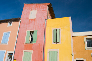 Fototapeta na wymiar Colorful Roussillon Buildings in France