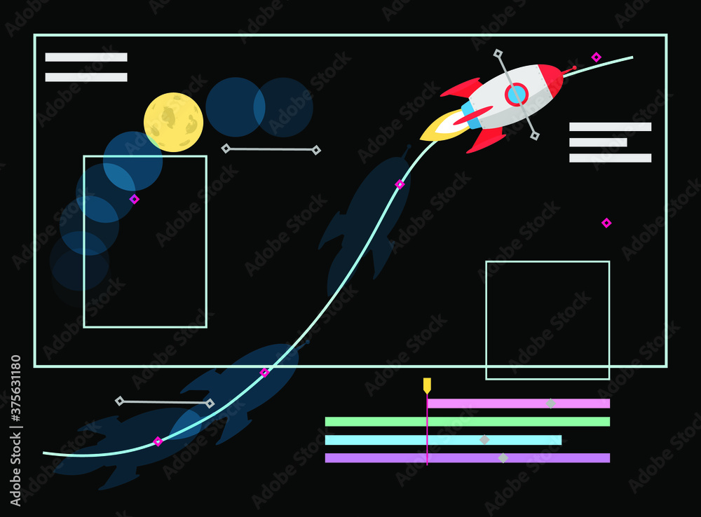 Fototapete animation designer vector illustration. work at new art project. flat design concept motion graphic,
