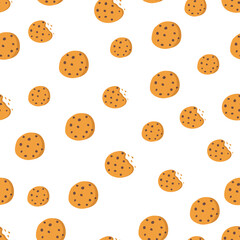 Cookies seamless pattern. Vector. Chocolate biscuits.