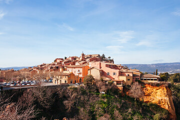 Fototapeta premium Colorful Roussillon Buildings in France
