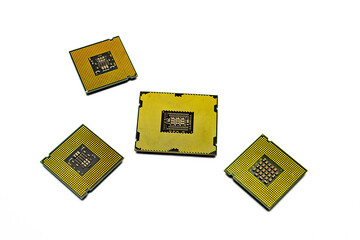 Computer processors. Isolate on a white background. Copy space.