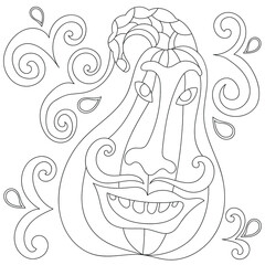 Vector illustration of pumpkin for colouring 