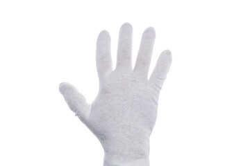 Obraz premium Guanto Cotton walking in cotone bianco fotografato su sfondo bianco