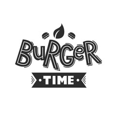 Burger time Lettering logo for cafe