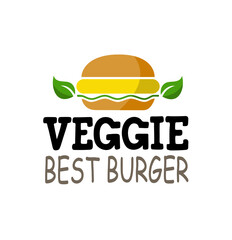 Veggie Burgers Lettering logo on white background